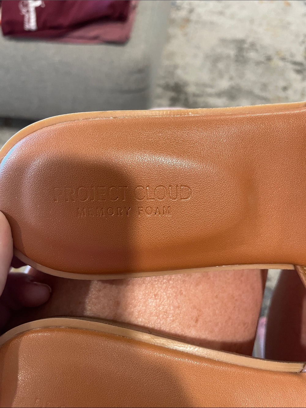 Women’s Cognac Slide Sandals with Cutout Strap - Picture 3 of 5
